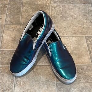 Vans Oil Slick Blue Slip-On Sneakers